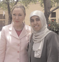 Commissioner Benita Ferrero-Waldner with Nadia Al-Sakkaf editor in chief of Yemen Times. Human rights including free press are among the priorities of the EC in Yemen.
