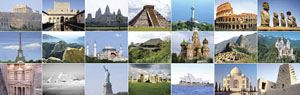 Candidates for the new seven wonders of the world.