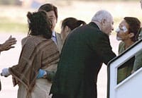 Spanish foreign minister congratulates one of the Spanish tourists on her survival.