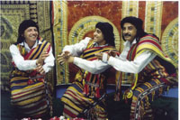 Yemeni dance from the South performed by Yemeni Jews in Israel. The group of 200 artistes tours the world presenting Jewish arts.