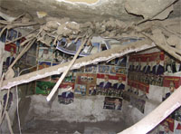 This room, plastered with posters of President Ali Abdullah Salih, collapsed in December, displacing a family of 19.