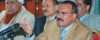 President Saleh called all concerned parties to collaborate together against the Houthi rebels. Rashad Al-Alimi former Minister of Interior and Abdulmajeed AlZindani appeared beside the president in the conference. Al-Zindani will be chairing an assembly, which is the first of its kind, on defending virtue in the middle of this month.