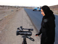 Khadija Al-Salami during one of her filming adventures in Sada