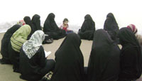 Every day, groups of women gather in the buildings rooms to learn the Quran.