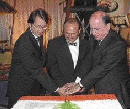 From right to left, Lebanese ambassador, Chairman of association, and GM of Sheraton Sanaa Hotel.