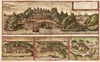 Kilwa as depicted on a Portuguese manuscript at hight of its power