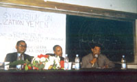 L-R: Prof. A. K. Sharma, Head, Prof Abdul Rahman Abdrabou, Dr M A Shamsher, Vice Dean on the dais.