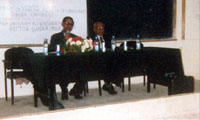 L-R: Dr. A. K. Sharma, Head, and Prof D. Thakur listening to the deliberations in rapt attention.
